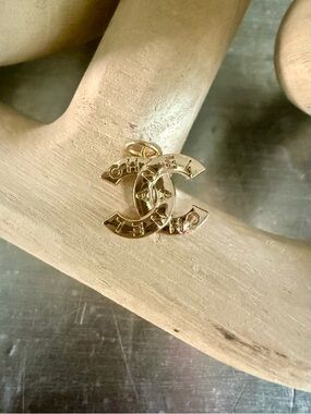 CHANEL Gold CC Logo Pendant with Branded Lettering